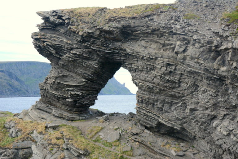 Kirkeporten is just as interesting up close with fantastic geological formations © Knut Hansvold