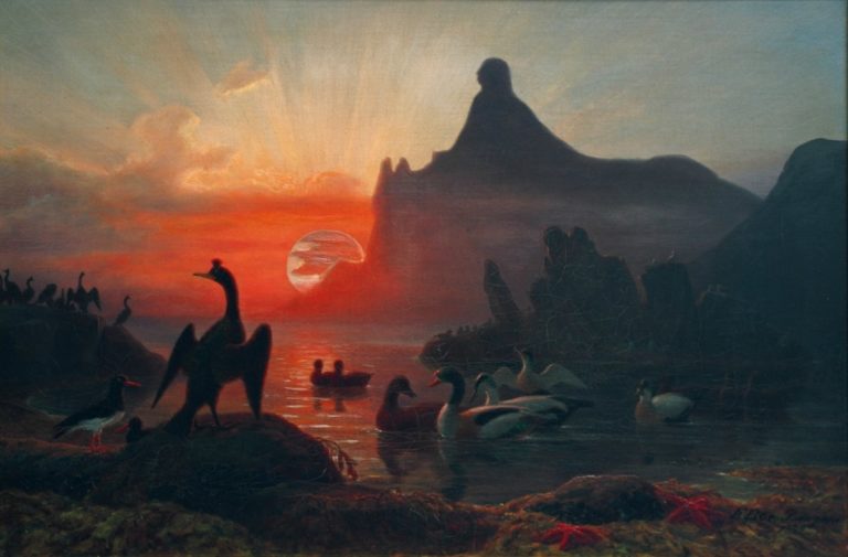 Wildlife inspired the painted landscpaes © Galleri Lofotens Hus