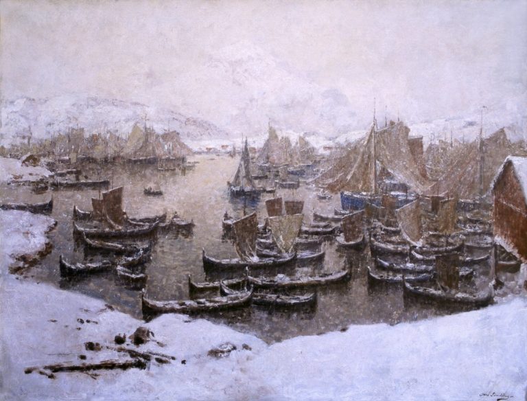 Old style fishing boats were perfect for elegant artwork © Galleri Lofotens Hus
