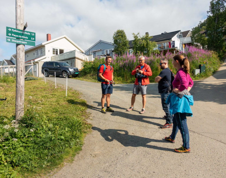 The sign pointing towards the Sherpa steps, sherpatrappa, in Tromsø © Mats Hoel Johannessen