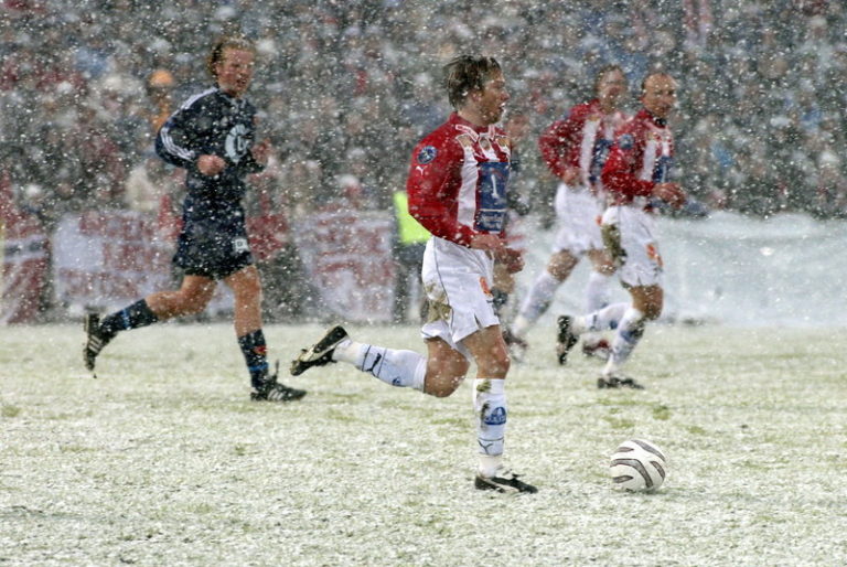 Tromsø IL is the world's northernmost top division football team, with a snow shower as a secreat weapon © Yngve Olsen Sæbbe