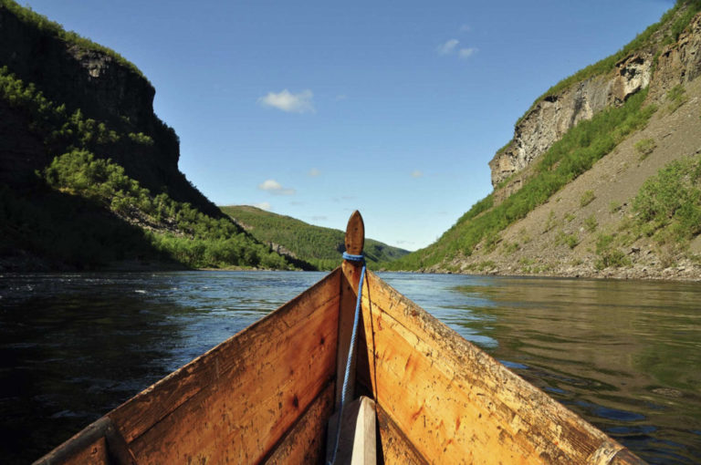Slender river boats in the river of Altaelva © Knut Hansvold