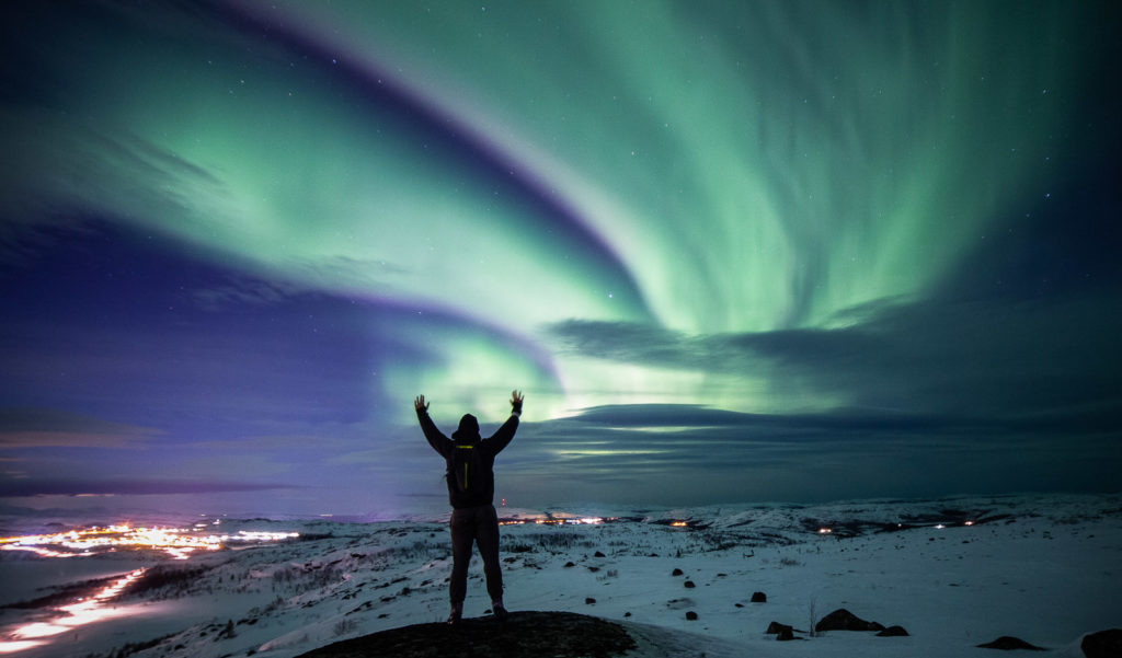 Northern Lights from mountain top