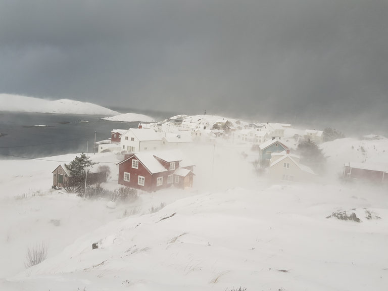This is also Myken; a windy, stormy day of winter. This when you sit down inside the local shop, have coffee and waffles and look out at the madness through the window. It usually calms down, though, so that you can walk to the nearby lighthouse.