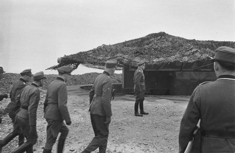 General Jodl inspecting the fortifications at Cape Kibergneset