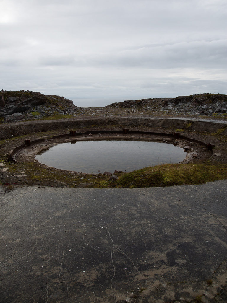 Canon position. The cannon is long gone, only a puddle is left © William Copeland