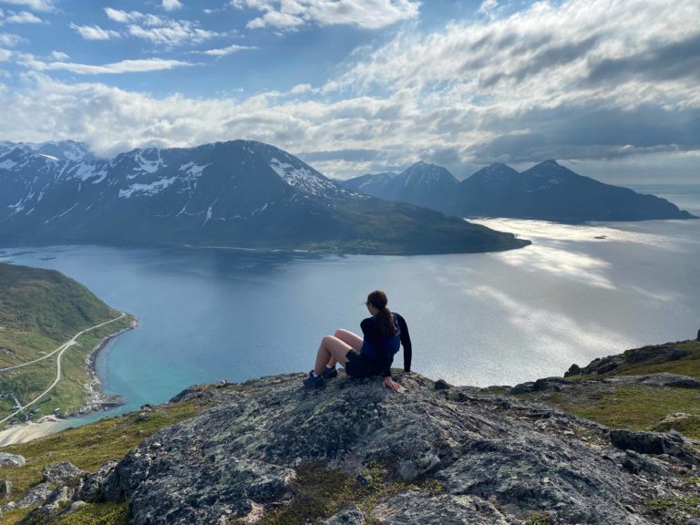 Even uphill, you have a great view. The three peaks in the distance are great hikes as well © Mats Hoel Johannessen