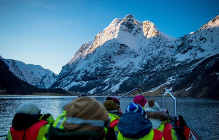 Heading into the Sognefjord, the queen of the Norwegian fjords © Fjord Norway