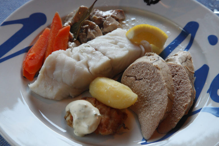 Mølja is a mix of cod, cod liver and cod roe, the little thing in the front is a cod's tongue. Protein and vitamin d galore! © Shigeru Ohki