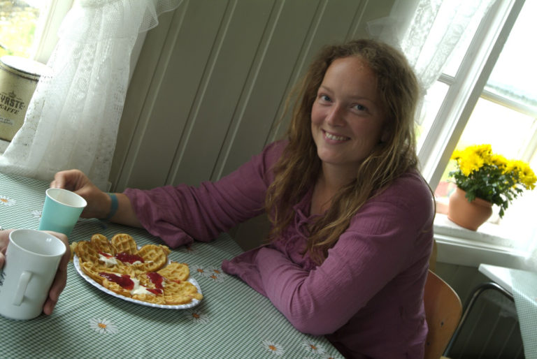 The little summer cafe at Hamningberg serves coffee on a plastic tablecloth the few weeks it's open © Trym Ivar Bergsmo
