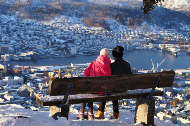 Winter Bergen seen from Mount Fløyen © Gjertrud Coutinho
