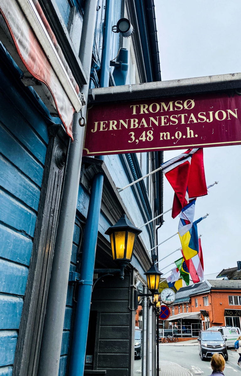 3,48 metres above sea level. Few trains leave from Tromsø's railway station, so you can have another beer © Knut Hansvold