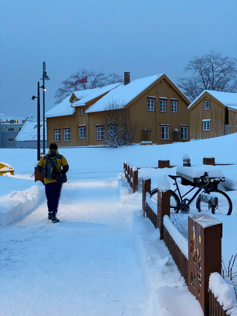 Sunday walk in January. The oldest house in the background © Knut Hansvold