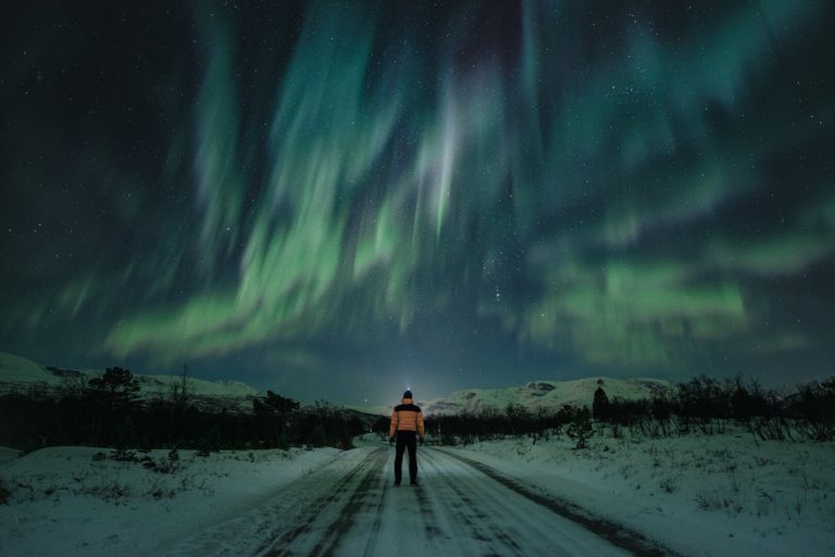 Heading through Lyngenfjord at night? Then this might happen © Petr Pavlíček/Visit Lyngenfjord