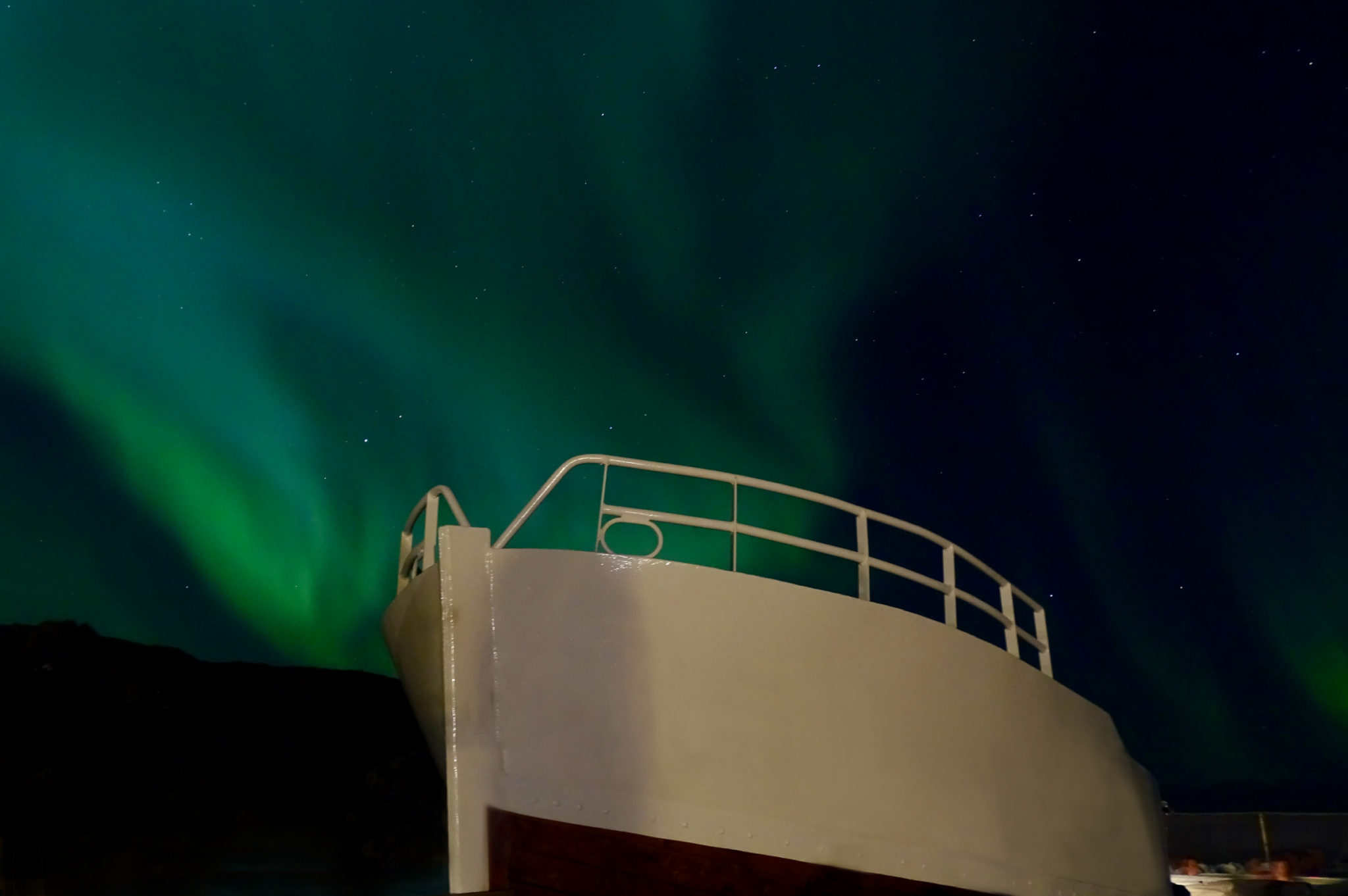 The bow of the "badesjarken", the fishing boat turned hot tub © Hamn i Senja