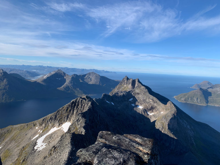 From the Ersfjordtraversen - Ersfjord Traverse: Senja island seen afar on the left side © Kristin Harila