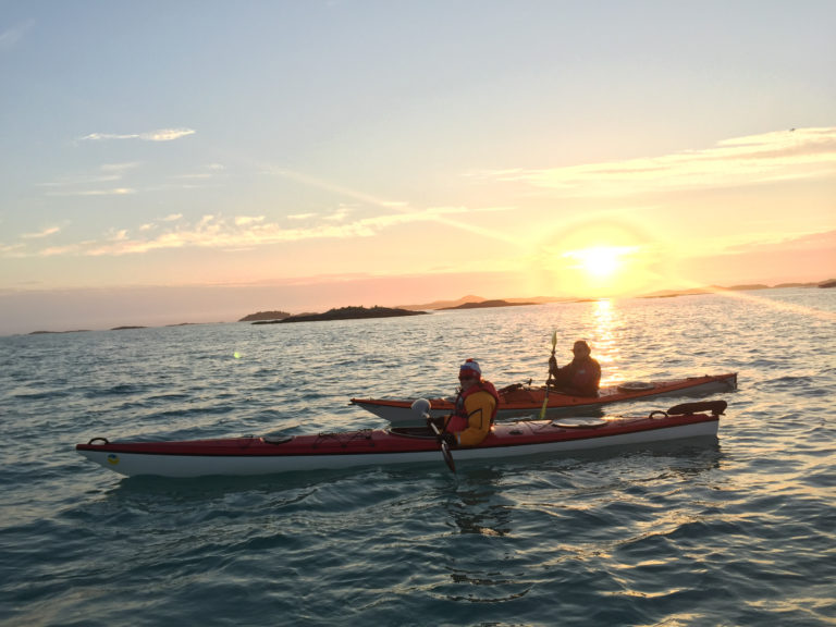 98 islands in the Bergsfjord, the midnight sun and Kristin © Kristin Harila