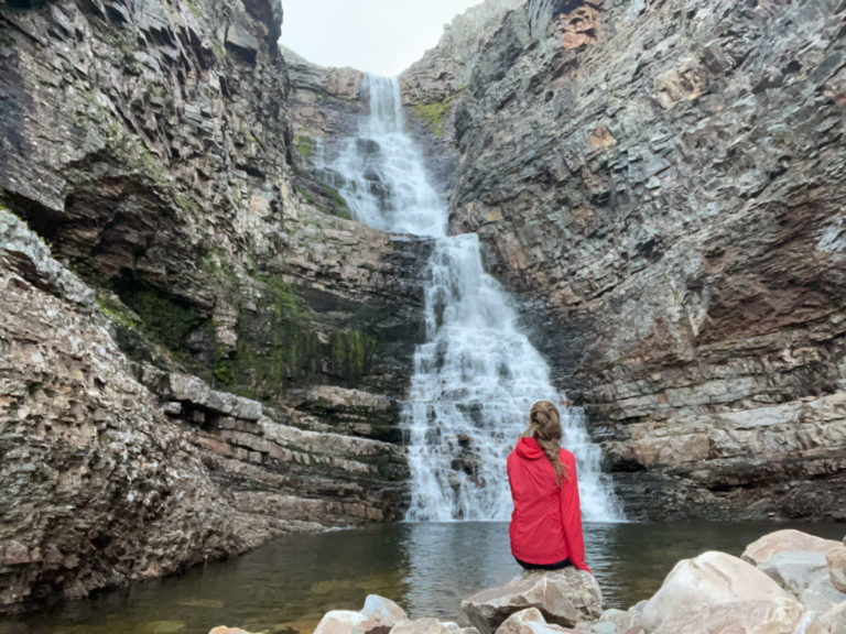 The waterfall at the end of the valley of Nattfjelldalen © Kristin Harila