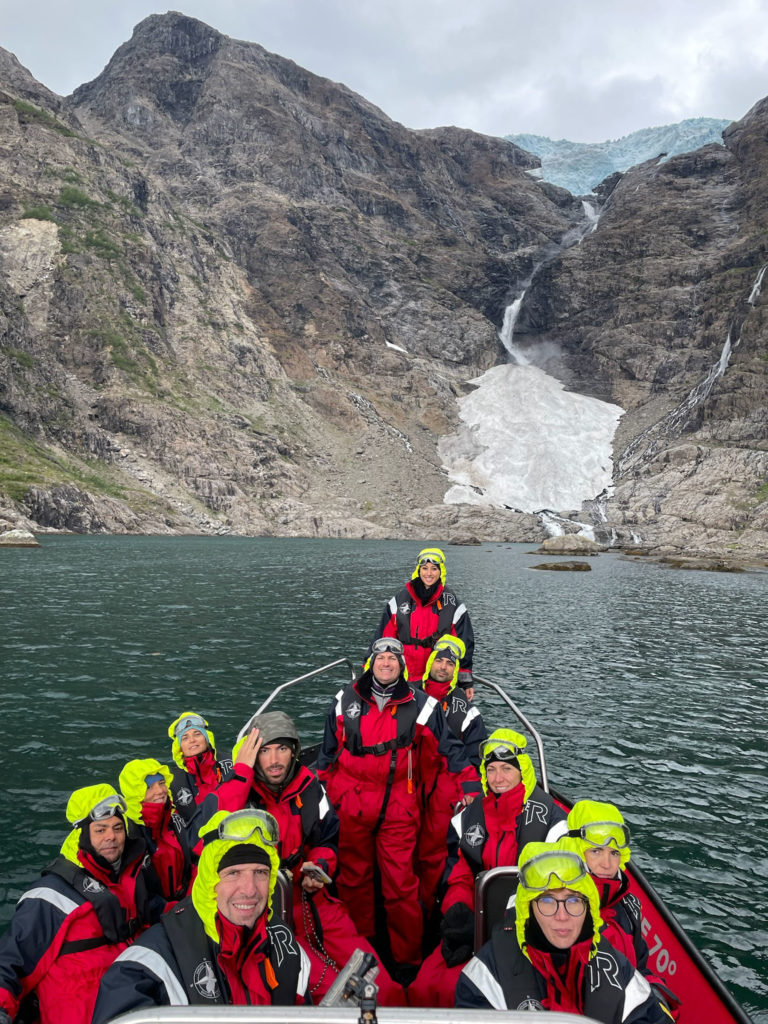 In late summer, the glacier is more visible, as this year's snow has melted away © Explore 70 Degrees