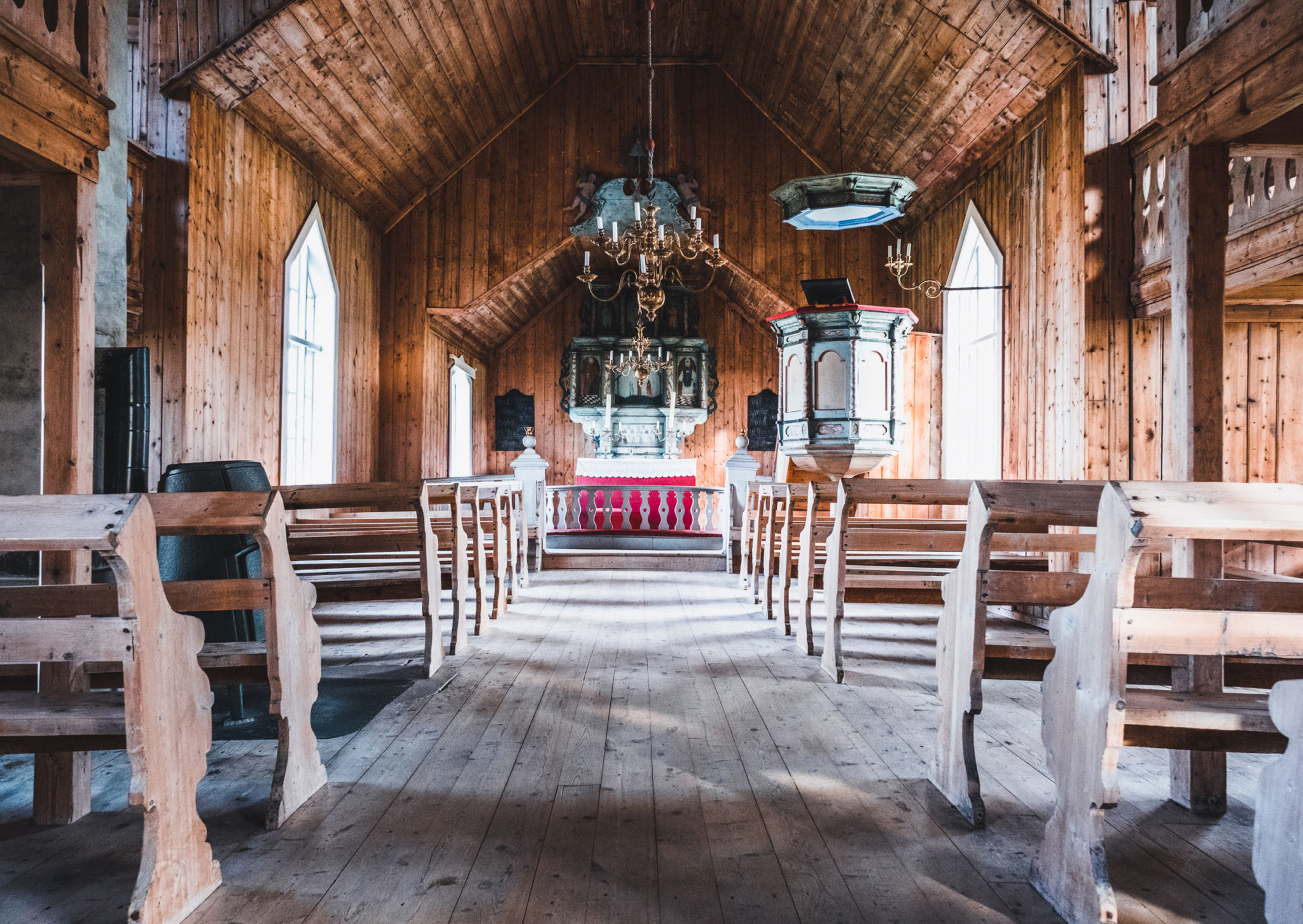 Interior from the church of Tranøy from 1773 © Dag Arild Larsen/Midt-Troms Museum